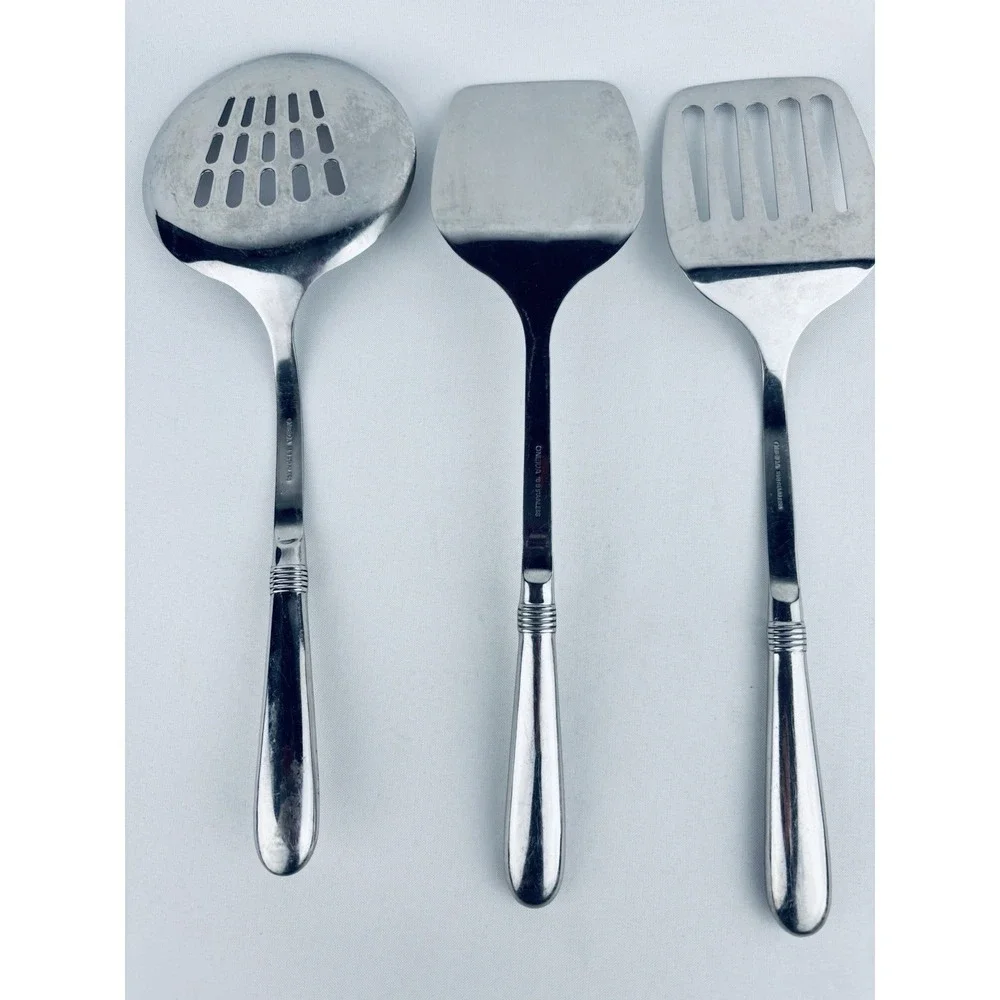 Oneida 18/8 Stainless Steel Paul Lot Of 3 Piece Serving Utensils Spatula Slotted